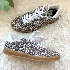 NEW P448 Monza Suede Leather Cheetah Print Lace up Sneaker NWT EU 39 US 8.5